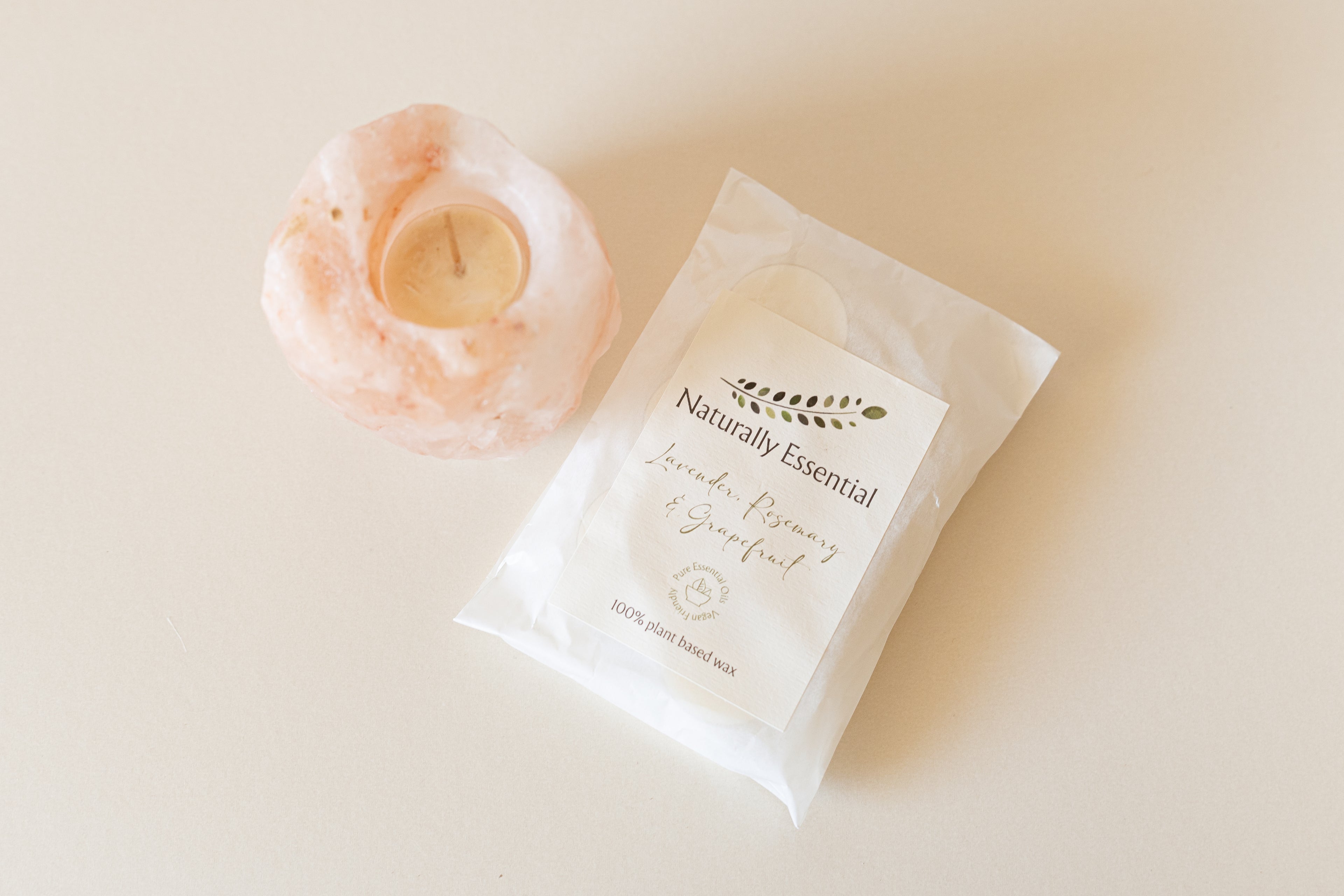 Himalayan Salt Crystal Tealight Holder & Tealights image 0