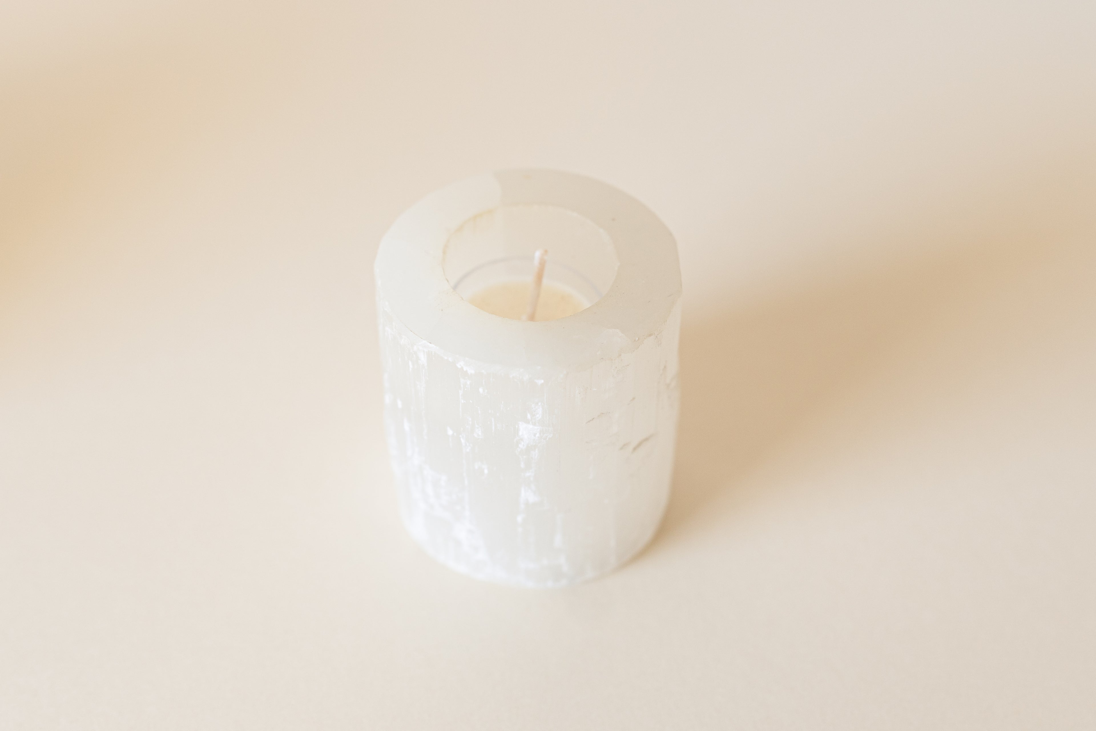 Selenite Tealight Holder & Tealights image 2